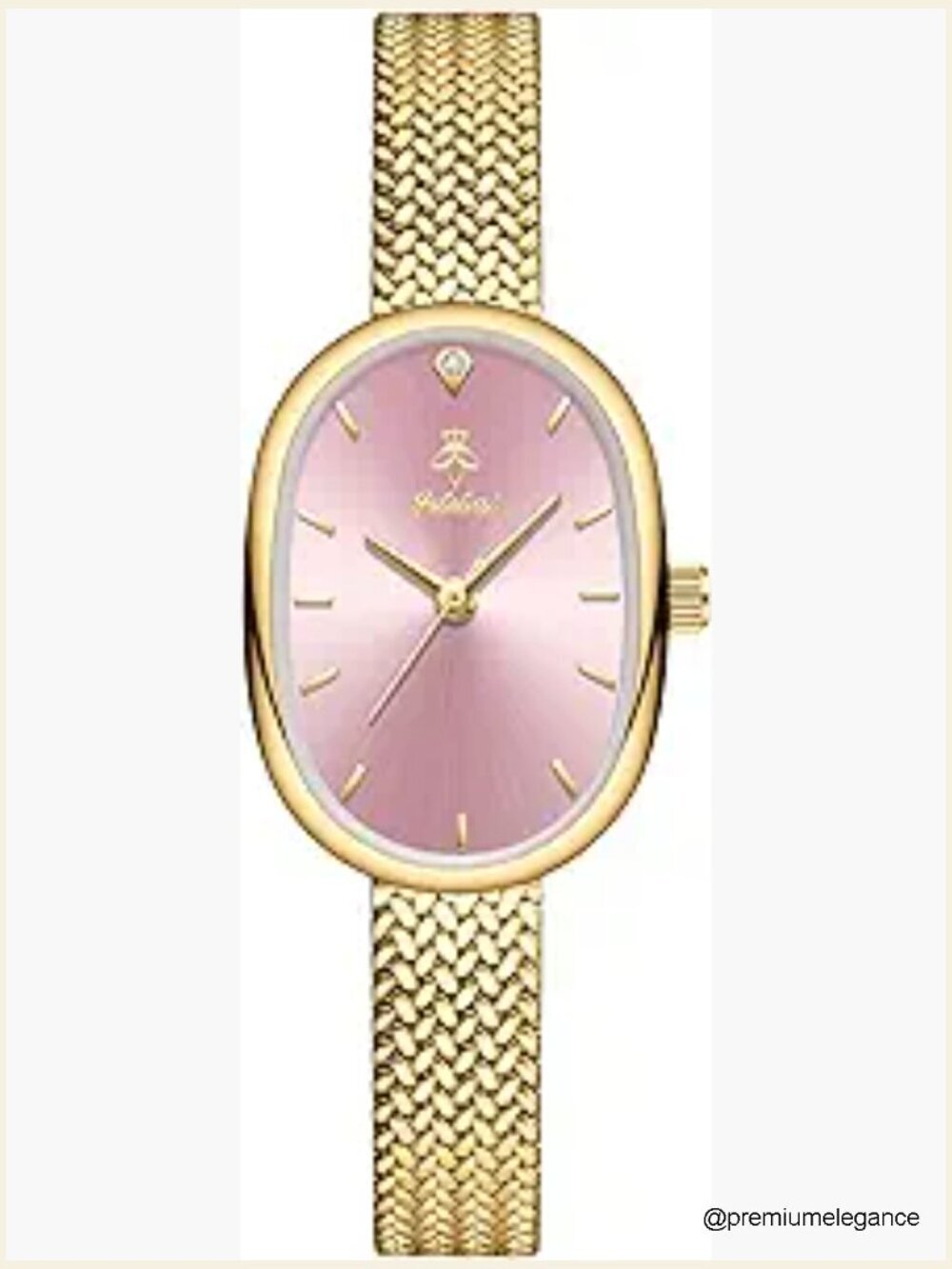 Vintage Oval Gold Wrist Watch for Women, Waterproof Elegant Bracelet Watch,
